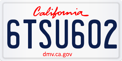 CA license plate 6TSU602