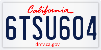 CA license plate 6TSU604