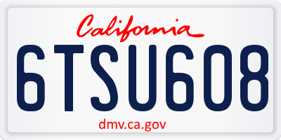 CA license plate 6TSU608