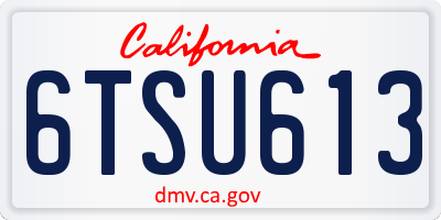 CA license plate 6TSU613