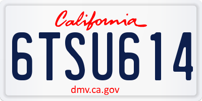 CA license plate 6TSU614