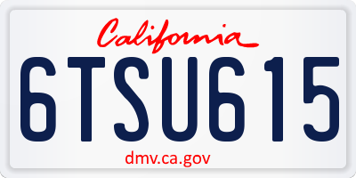 CA license plate 6TSU615