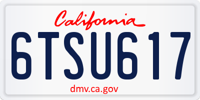 CA license plate 6TSU617