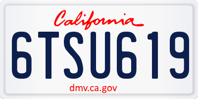 CA license plate 6TSU619