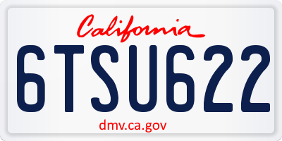 CA license plate 6TSU622