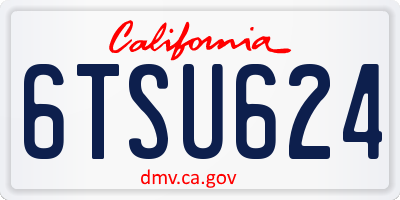 CA license plate 6TSU624