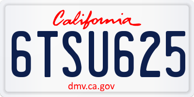 CA license plate 6TSU625