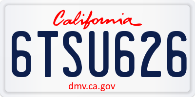 CA license plate 6TSU626
