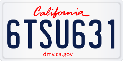 CA license plate 6TSU631