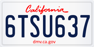 CA license plate 6TSU637