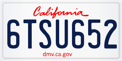 CA license plate 6TSU652