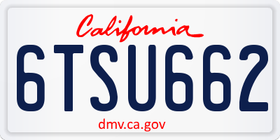 CA license plate 6TSU662