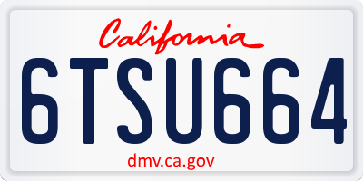 CA license plate 6TSU664