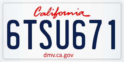 CA license plate 6TSU671