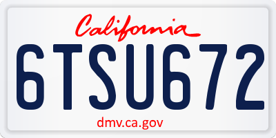 CA license plate 6TSU672