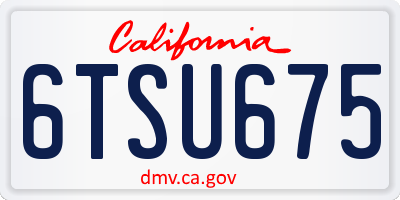 CA license plate 6TSU675