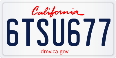 CA license plate 6TSU677