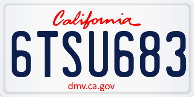 CA license plate 6TSU683