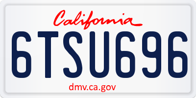 CA license plate 6TSU696