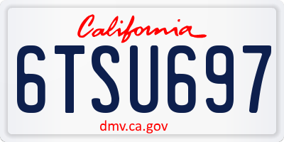 CA license plate 6TSU697