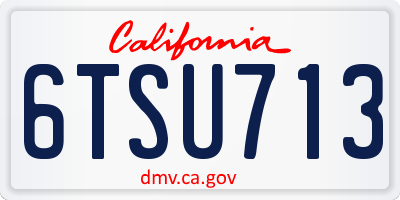 CA license plate 6TSU713