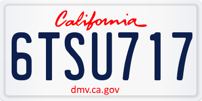 CA license plate 6TSU717