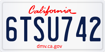 CA license plate 6TSU742
