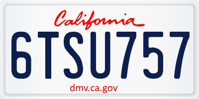 CA license plate 6TSU757