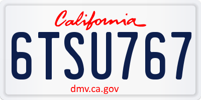 CA license plate 6TSU767