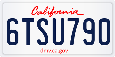 CA license plate 6TSU790