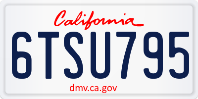 CA license plate 6TSU795
