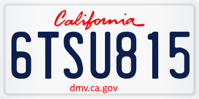 CA license plate 6TSU815