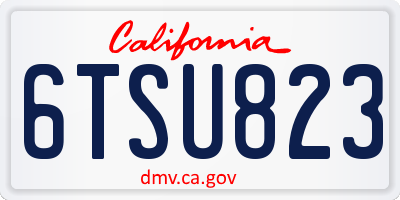 CA license plate 6TSU823