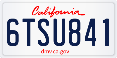 CA license plate 6TSU841