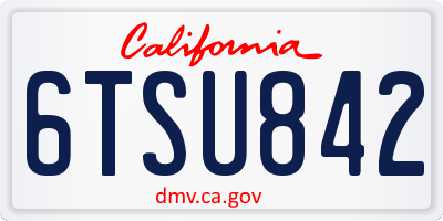 CA license plate 6TSU842