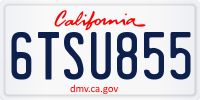 CA license plate 6TSU855