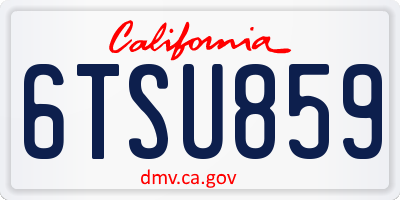 CA license plate 6TSU859