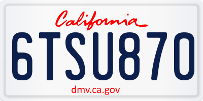 CA license plate 6TSU870
