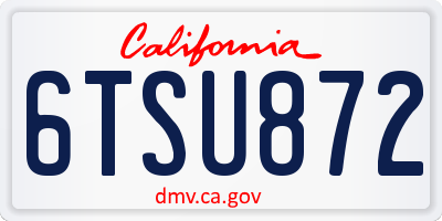 CA license plate 6TSU872