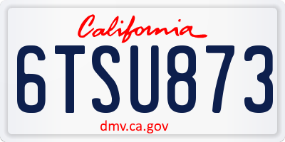 CA license plate 6TSU873