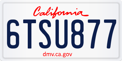 CA license plate 6TSU877