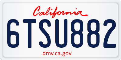 CA license plate 6TSU882