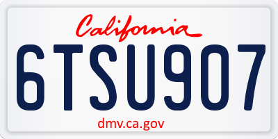 CA license plate 6TSU907