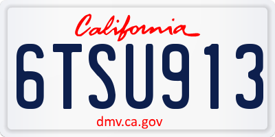 CA license plate 6TSU913