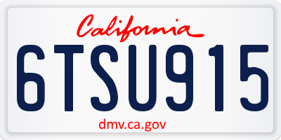 CA license plate 6TSU915