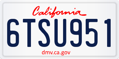 CA license plate 6TSU951