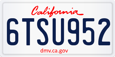 CA license plate 6TSU952