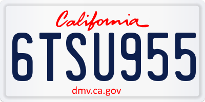 CA license plate 6TSU955