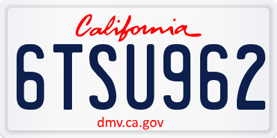 CA license plate 6TSU962