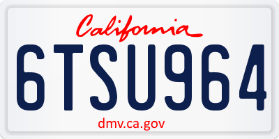 CA license plate 6TSU964